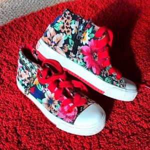FEIYAO Floral Kids High-Top Sneakers Sz 33 EU / 1 US